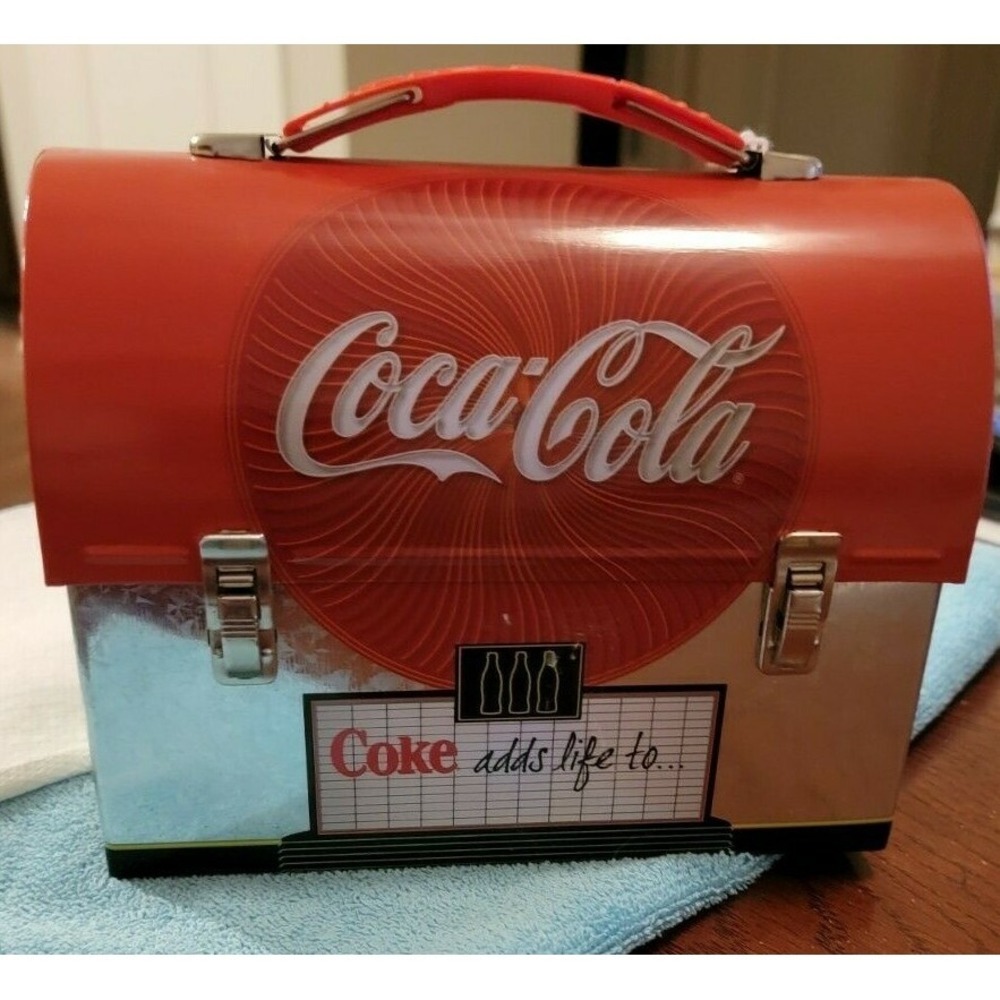 Coca Cola Tin Lunch Box "Coke adds life to"